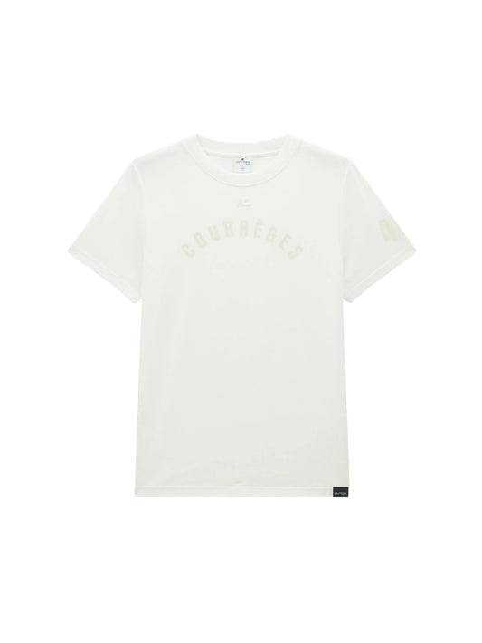 COURREGES - T shirt ac straight printed LIME STONE