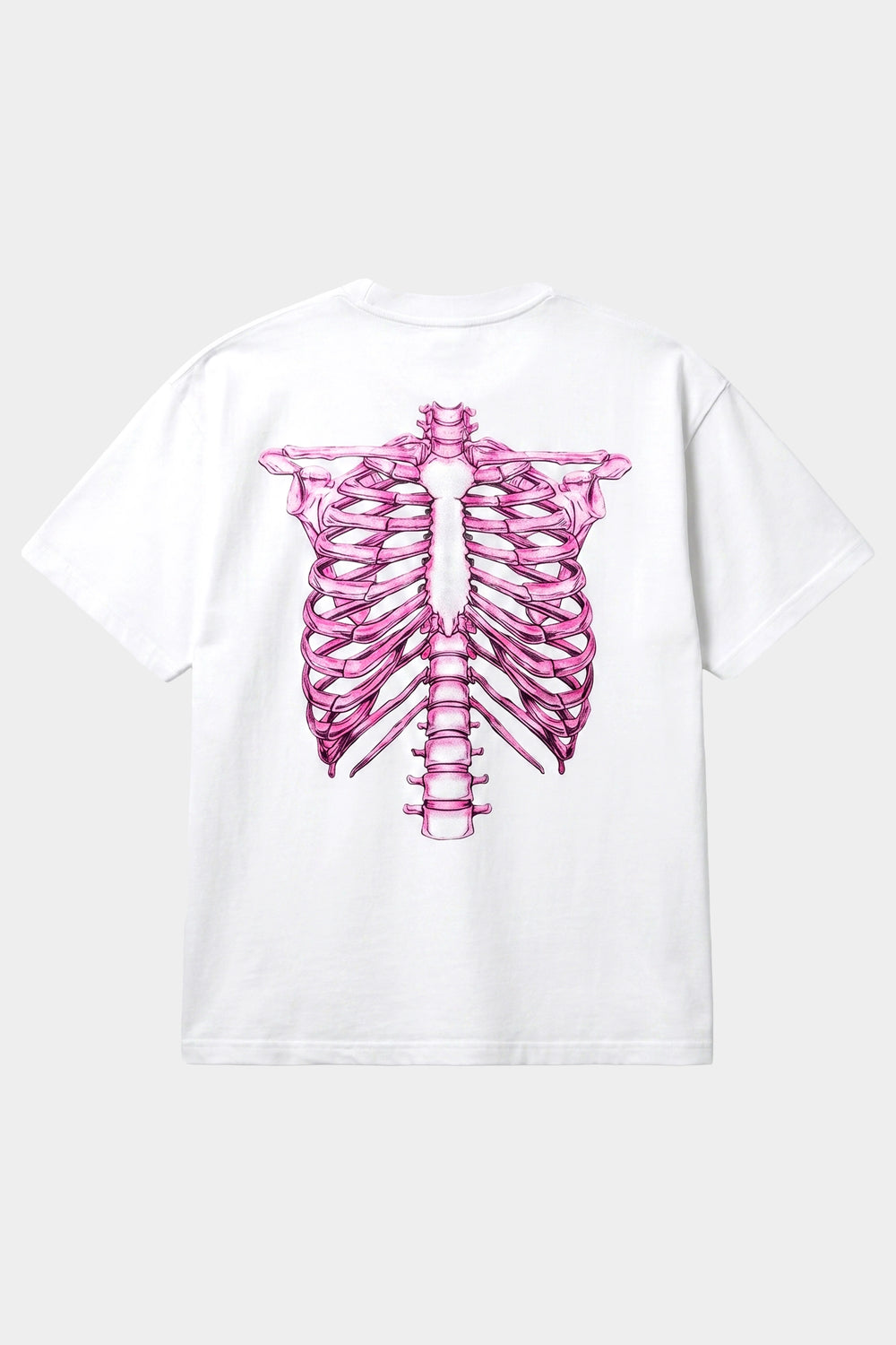 T-SHIRT SKELETON 3D WHITE AND PINK