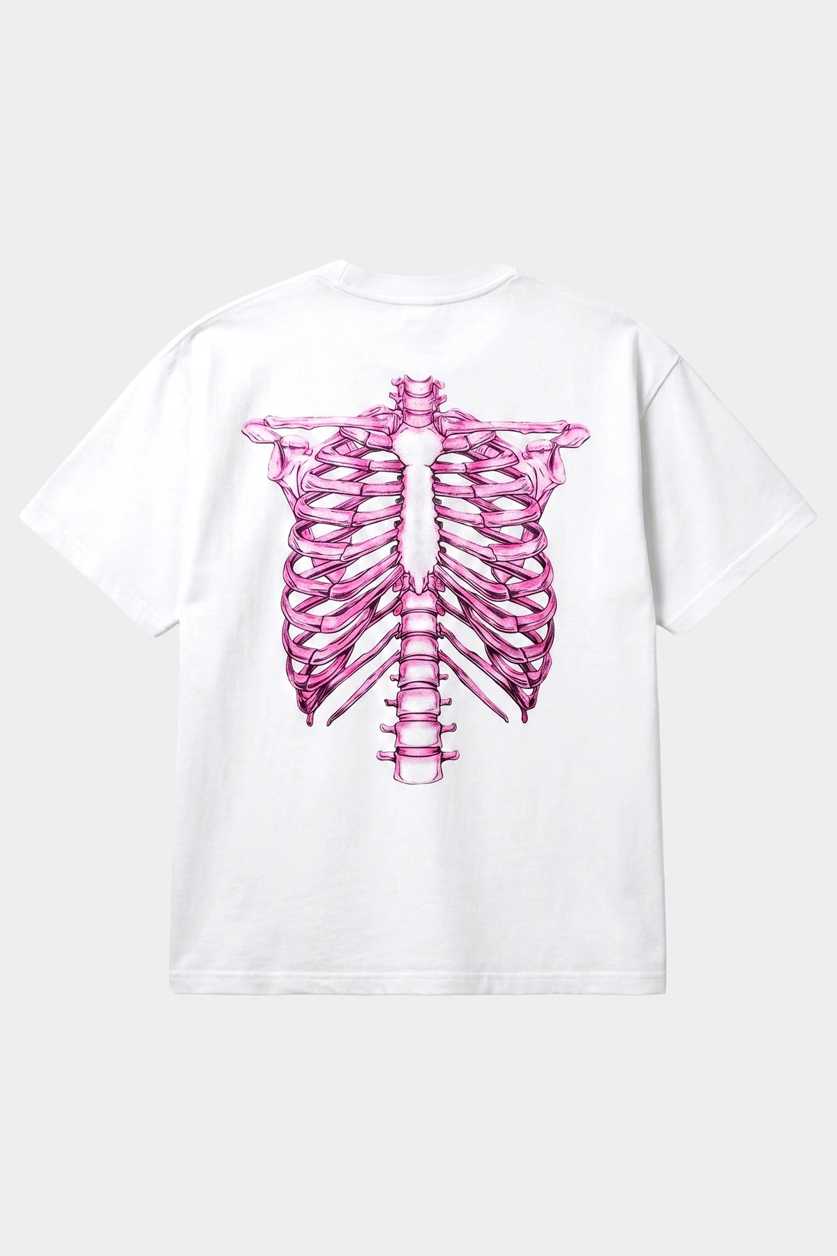 T-SHIRT SKELETON 3D WHITE AND PINK