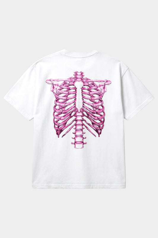 JOEY MARTINS - T-SHIRT SKELETON 3D WHITE AND PINK