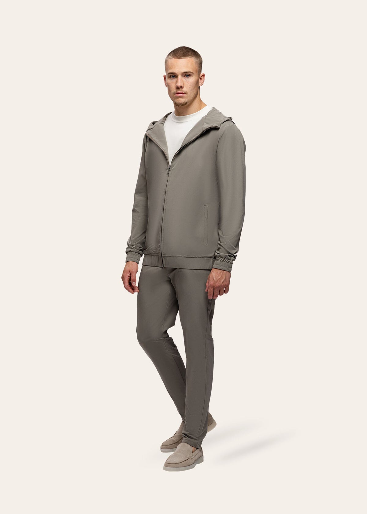 Tracksuit Jacket with Hood Taupe