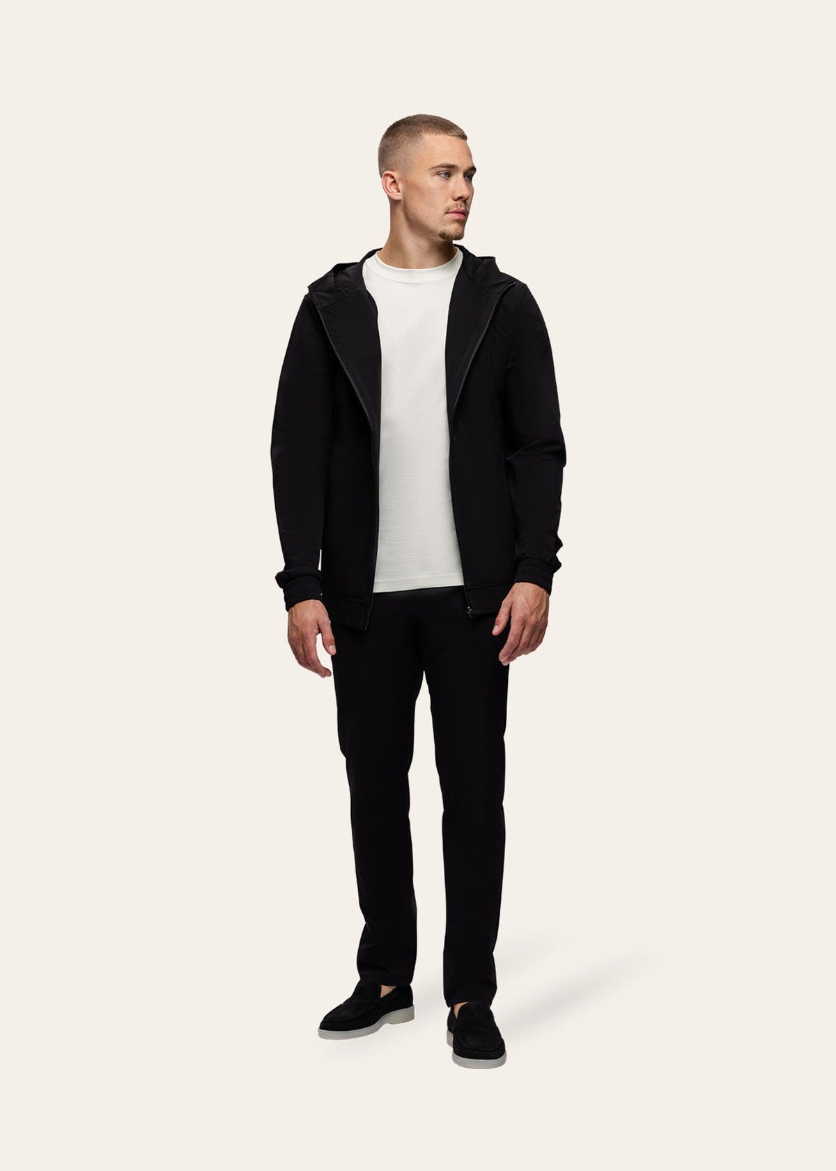 Tracksuit Jacket with Hood Black