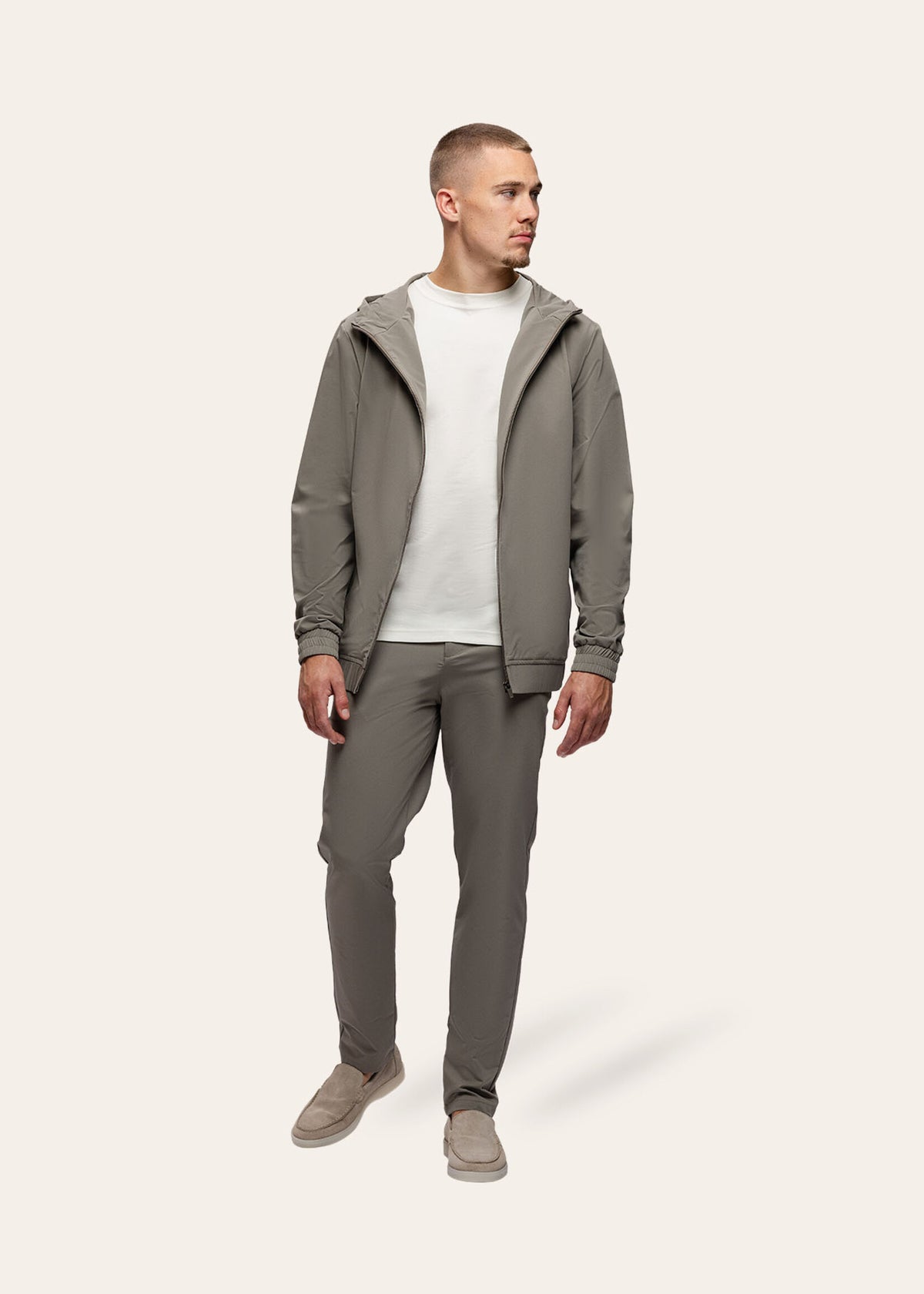 Tracksuit Jacket with Hood Taupe