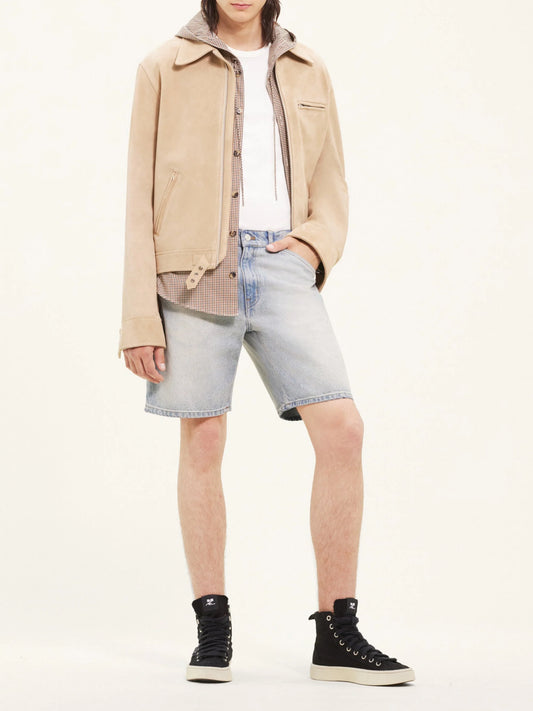 COURREGES - short sailor blue denim LIGHT BLUE WASH