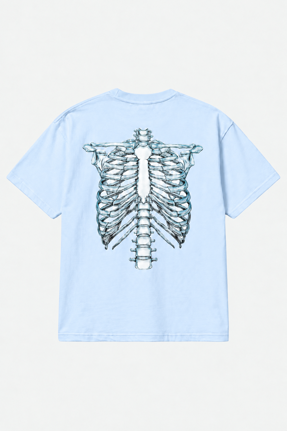 T-shirt blue skeleton 3D blue