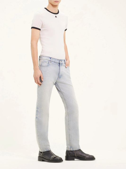 COURREGES - pantalon 5 pocket blue denim