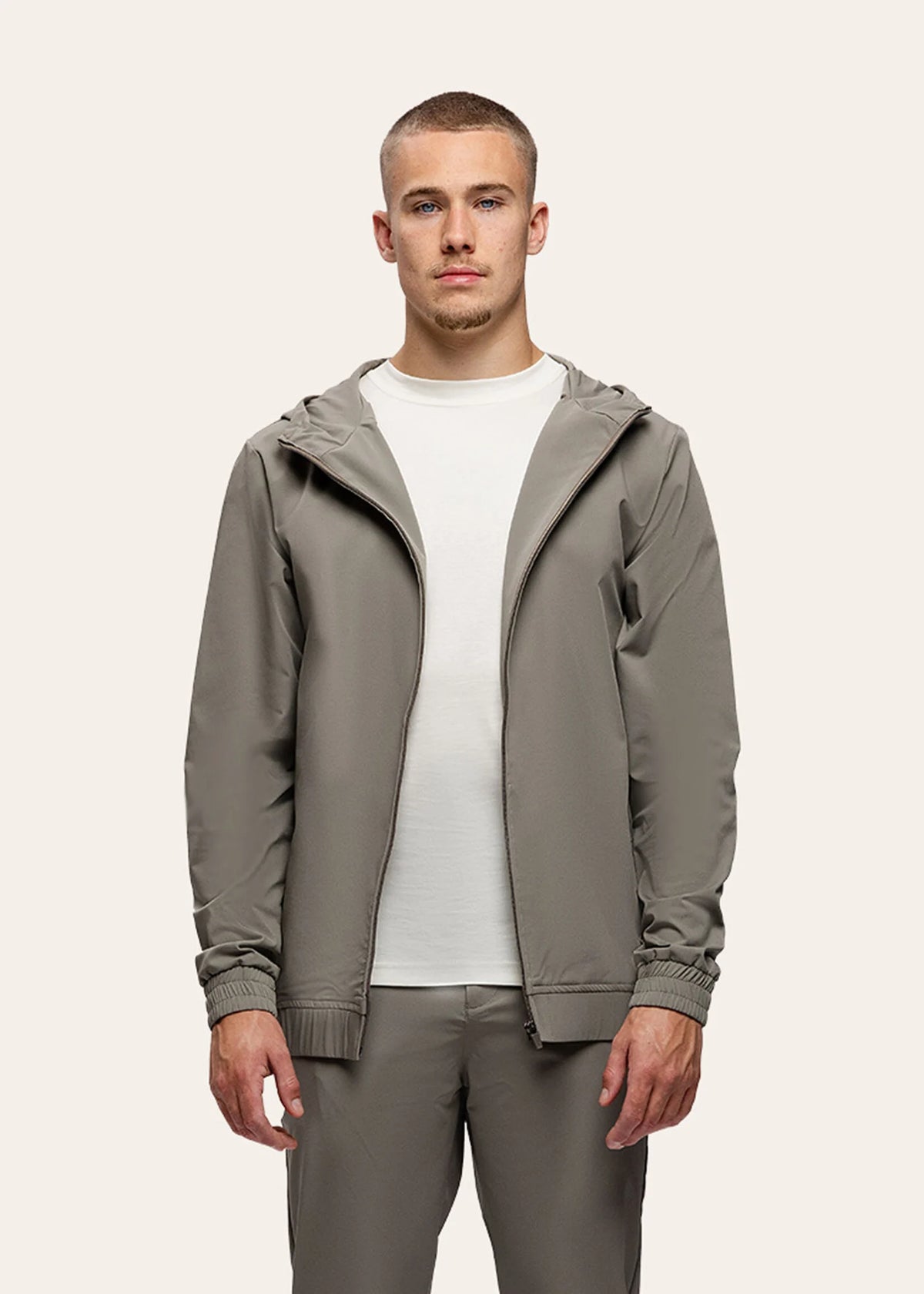 Tracksuit Jacket with Hood Taupe