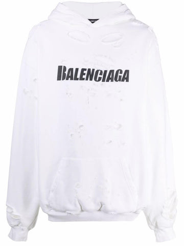 BALENCIAGA - Caps Destroyed Hoodie