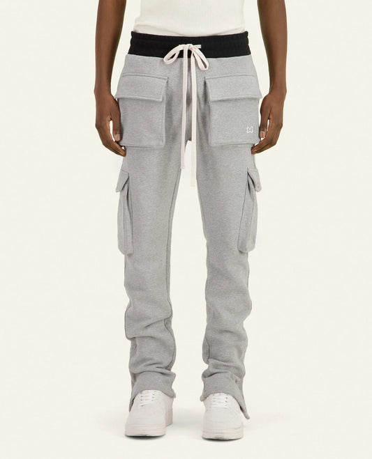 MOUTY - PANTALON CARGO FP JOGGING - GRIS CHINÉ