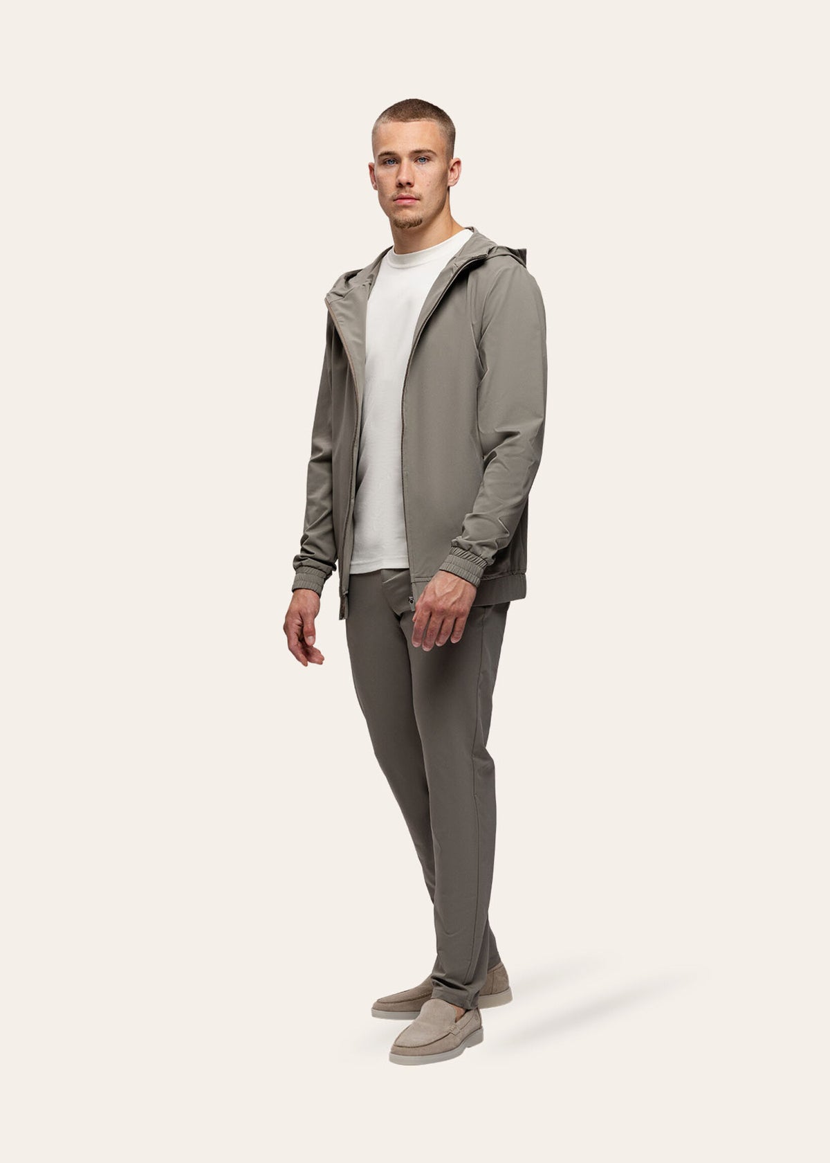 Tracksuit Jacket with Hood Taupe