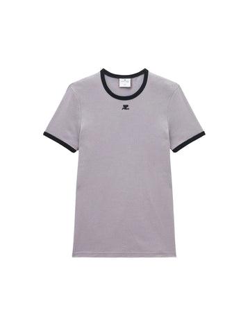 COURREGES - T shirt reedition contrast SMOCKED GREY