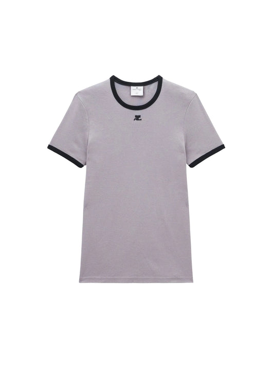 COURREGES - T shirt reedition contrast SMOCKED GREY