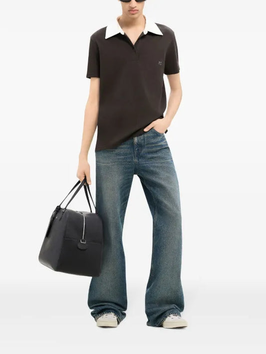COURRÈGES -  polo ac cotton MUD BROWN