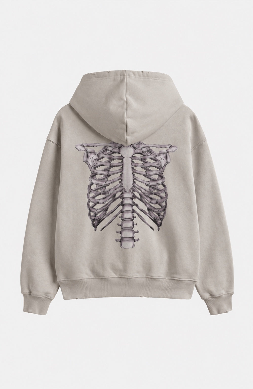 SWEAT ZIP SKELETON 3D GREY