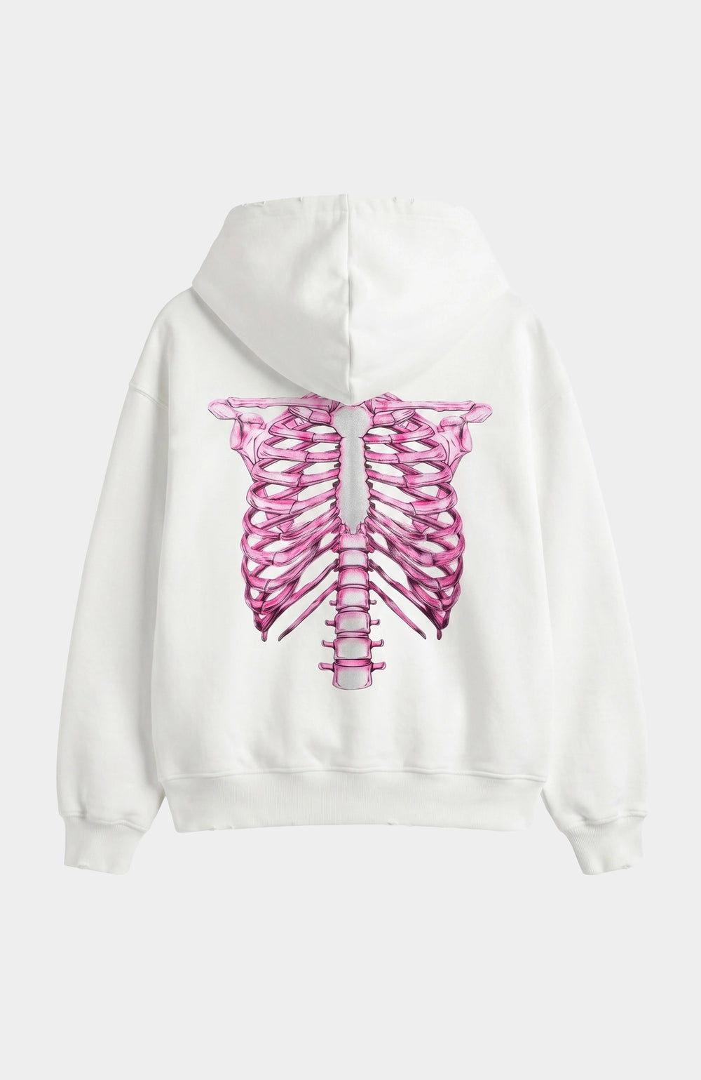 SWEAT ZIP SKELETON 3D PINK WHITE