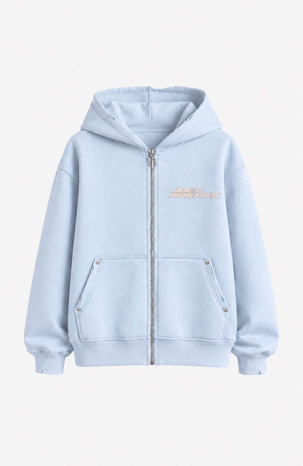 SWEAT ZIP SKELETON 3D SKY BLUE