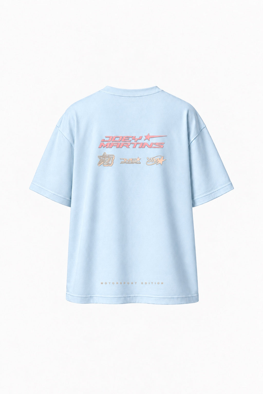 JOEY MARTINS T-SHIRT MOTORS SKY BLUE & PINK - back